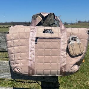 Steve Madden Pink Crossbody Bjanelle Tote with Logo Straps